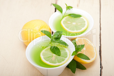 mint infusion tea tisane with lemon