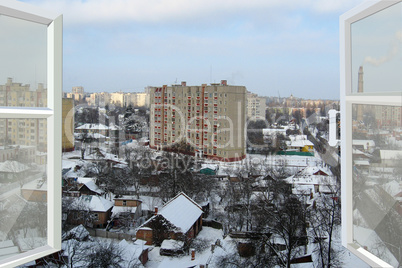 open window to the winter city