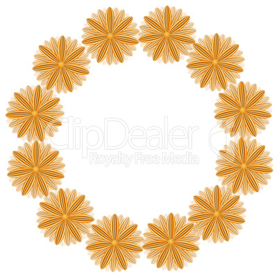 round pattern from brown flowers