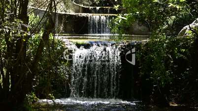 Pure water mountain running in cascade