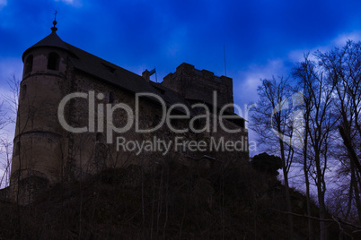 The silhouette of castle Gosting, Austria