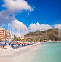 Beautiful caribbean beach of Saint Maarten, Dutch Antilles