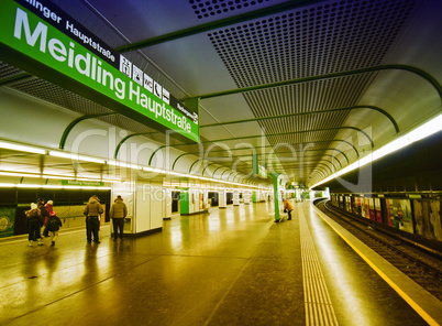 VIENNA - FEBRUARY 2, 2010: Tourists in a subway station. More th