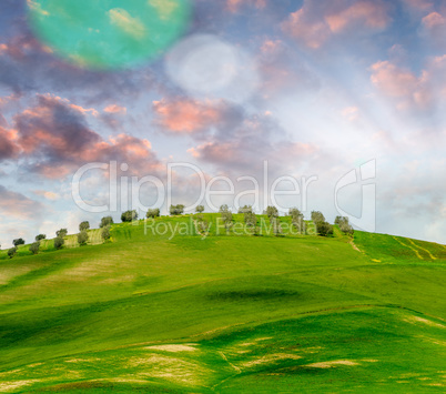 Countryside hills on a beautiful day