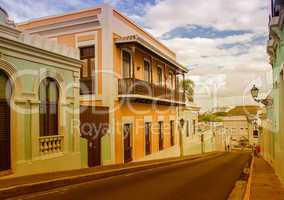 Streets of San Juan with colourful buildings, Puertorico