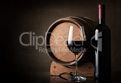 Wine near barrel
