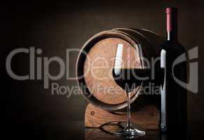 Wine near barrel