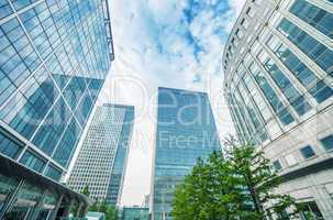 LONDON - SEPTEMBER 28, 2013: Buildings of Canary Wharf as seen f