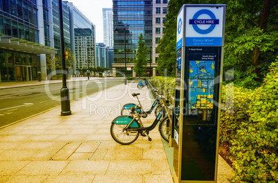 LONDON - SEP 27: Barclays Cycle Hire docking station on Septembe
