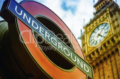 LONDON, UK - SEPTEMBER 27, 2013: Symbols of London - Underground