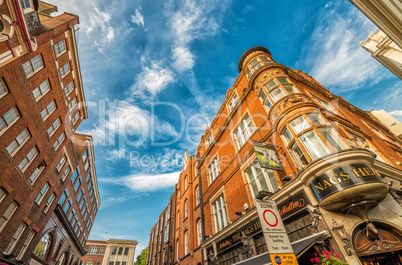 LONDON - SEPTEMBER 27, 2013: Old city buildings on a sunny day.