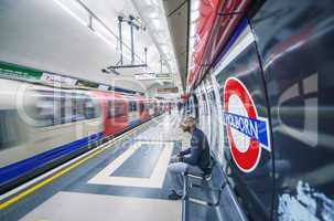 LONDON - SEP 27: Inside view of London underground on September