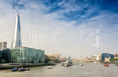 London. River Thames with city landmarks