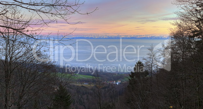 Alps mountains by sunset, France, HDR