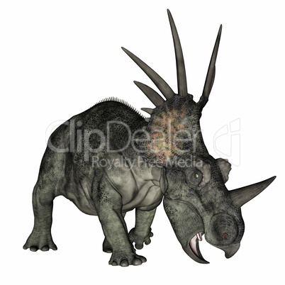 Styracosaurus dinosaur standing - 3D render