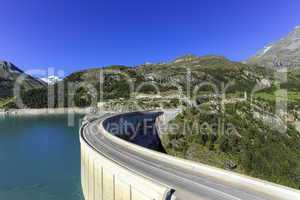 Hydro-electric Tignes dam, Isere valley, Savoie, France