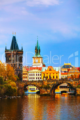 The Old Town Charles bridge tower in Prague