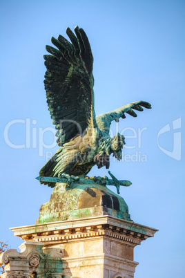 Statue of Turulbird at the Royal castle in Budapest