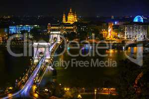 Overview of Budapest at night
