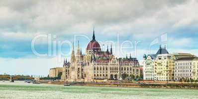 Panorama of Parliament building in Budapest