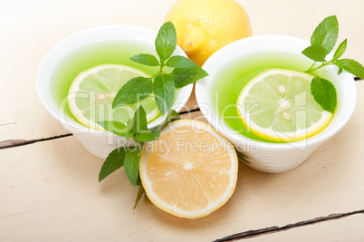 mint infusion tea tisane with lemon