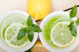 mint infusion tea tisane with lemon
