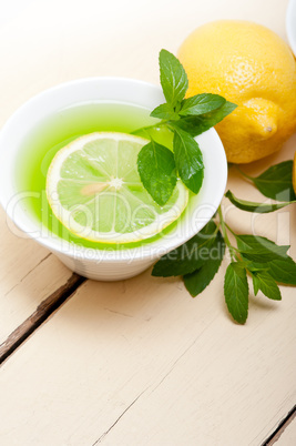 mint infusion tea tisane with lemon