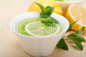 mint infusion tea tisane with lemon