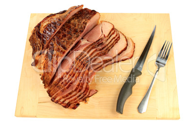 Backed peace Spiral-cut Ham ready for meal serving