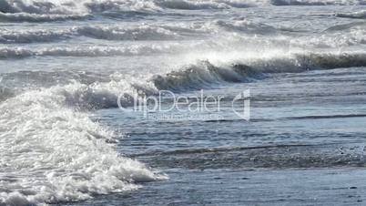 Beach mediterranean with rough waves