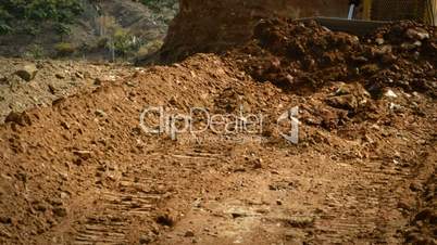 Close up of land moved by bulldozer