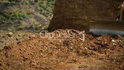 Close up of land moved by bulldozer