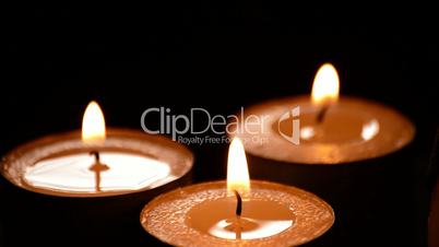 Candles in black background