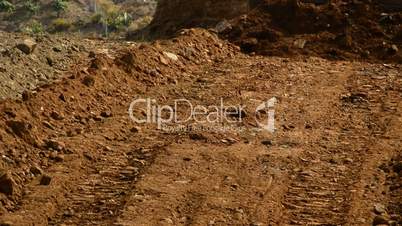 Close up of land moved by bulldozer