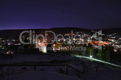 Nachtaufnahme Winter Dorf