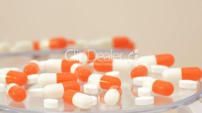 Medical pills and tablets rotating