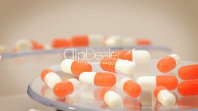 Medical pills and tablets rotating