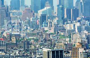 New York City Manhattan midtown aerial panorama view