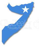 Map and flag of Somalia