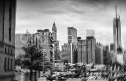 Blurred scene of New York avenue