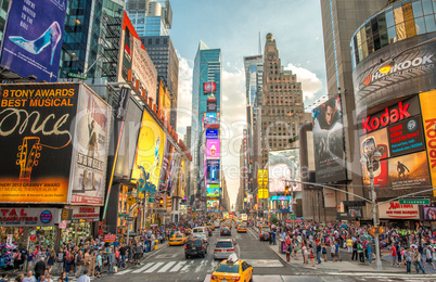 NEW YORK CITY - JUNE 12, 2013: Night view of Times Square lights