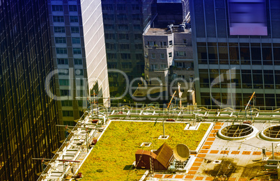 Beautiful aerial view of New York City architecture. Buildings a