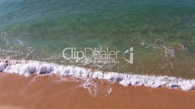 Waves Crashing on Beach, aerial view