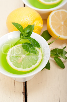 mint infusion tea tisane with lemon