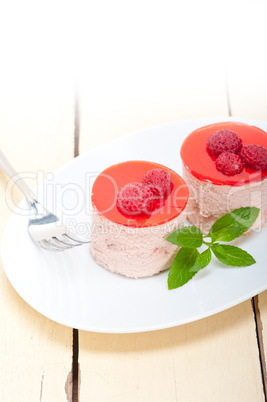 fresh raspberry cake mousse dessert