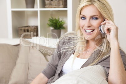 Woman Talking On Cell Phone at Home