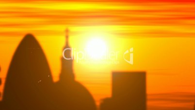 London skyline, timelapse sunset