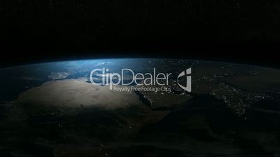 The earth in the night, aerial