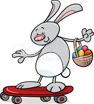 easter bunny on skateboard cartoon