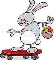 easter bunny on skateboard cartoon
